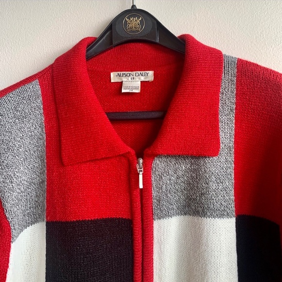 ALLISON DALEY Full Zip Check Sweater Jacket SIZE 2X NWT - Picture 3 of 7